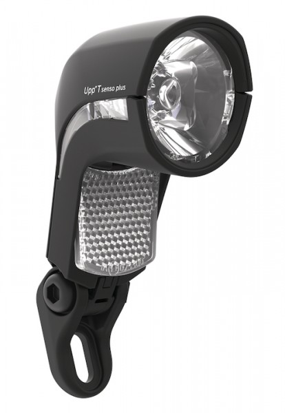 B&amp;M Dynamo-Scheinwerfer Lumotec Upp N Befestigung: Gabelkrone | schwarz | An-/Ausschalter: Ja