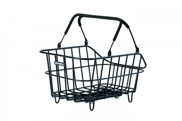 BASIL HR-Schultaschenkorb Cento Alu MIK Befestigung: MIK-Adapter | matt schwarz | Für MIK-Systemträg