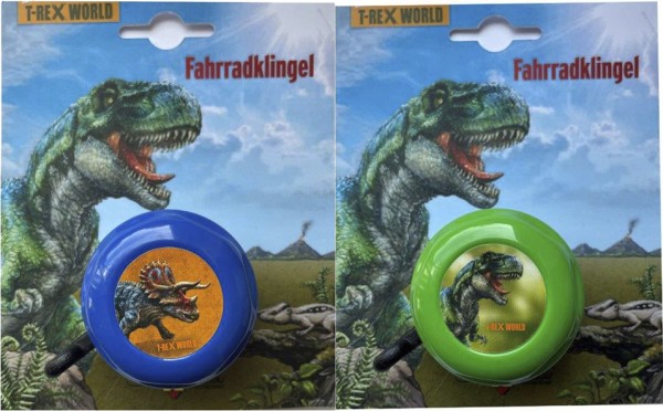 BIKE FASHION Kinder-Glocke "T-Rex World" farblich sortiert | Motiv: T-Rex World | Durchmesser: 57 mm