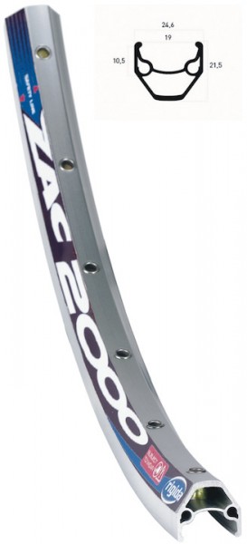 RYDE Hinterrad 28" ZAC 2000 622 x 19 | Nabe: Shimano 3-Gang | Vollachse (Rücktritt) | Speichen: silb