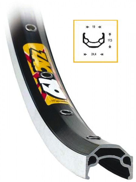 RYDE Vorderrad 26" ZAC 19 559 x 19 | Nabe: Shimano Deore T610AL schwarz | Schnellspanner | Speichen: