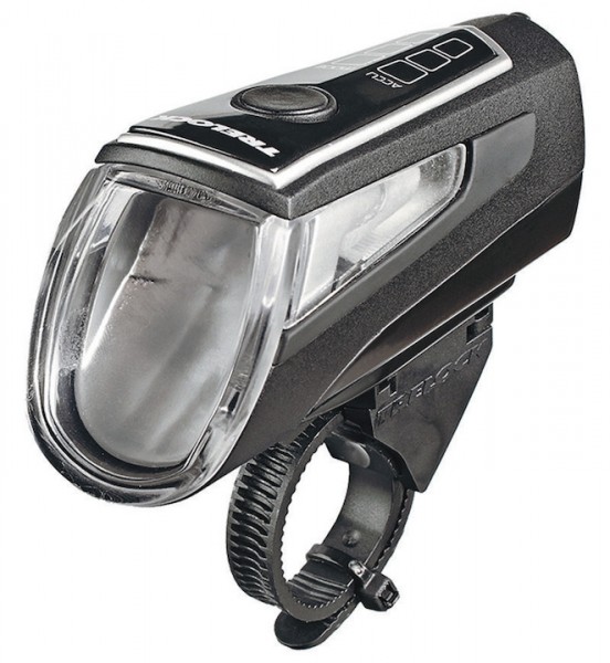 TRELOCK LED Akkufrontleuchte 50 LUX I-Go Control inkl. Halter ZL 801 (22 - 32 mm) und USB-Kabel | Be