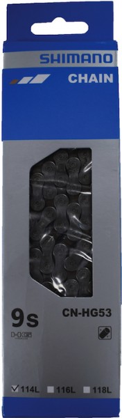 SHIMANO Fahrrad Kette SB-Verpackung CNHG53 | Kompatibilität: 9-fach | SB-Verpackung | 116 Glieder
